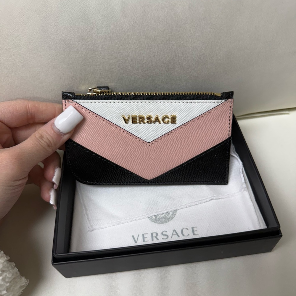 Versace Tri-Color Women's Card Holder